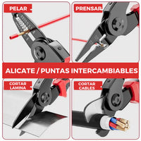 Alicate 5 EN 1 con puntas intercambiables🔄🛠️