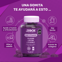 3 POWERS ™ Gomitas de Colágeno, Biotina y Vitamina E