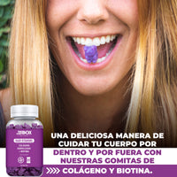 3 POWERS ™ Gomitas de Colágeno, Biotina y Vitamina E